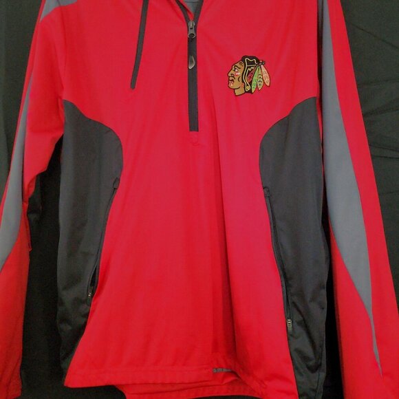 Chicago Blackhawks 1/4 Zip Pullover Windbreaker Jacket Men’s Medium NHL Hockey - Picture 3 of 10